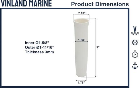 Vinland Marine Flared Fishing Rod Holder Insert Sleeves Pack of 8, Fishing Rod Holder Liner for Aluminum Rod Holder, for T Top Rod Holder, for clamp on Rod Holders for Boat in Saudi Arabia