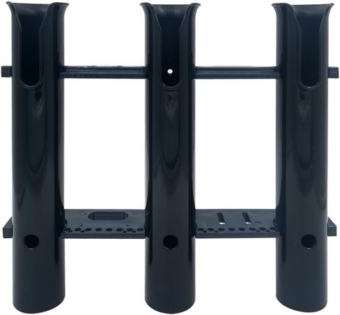 Fishing Rod Holder Bracket 3 Tube，Black Wall Mounted Boat Side Mount Tool Holder Tube Links with Screws in Saudi Arabia