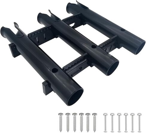Fishing Rod Holder Bracket 3 Tube，Black Wall Mounted Boat Side Mount Tool Holder Tube Links with Screws in Saudi Arabia