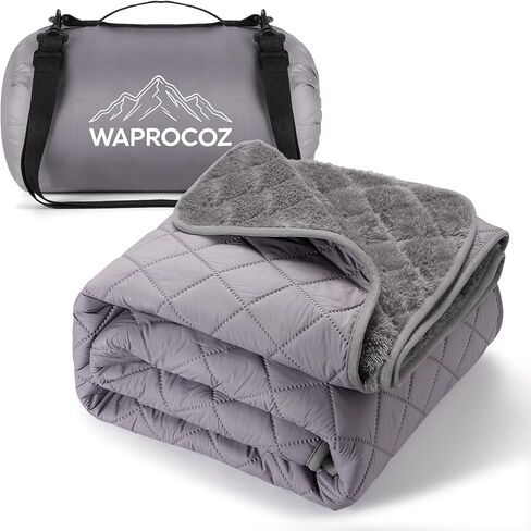 Waterproof Camping Blanket - Cozy Coral Fleece Lining, Triple Layers Warm Comfy Foldable for Camping Stadium, Beach, Picnic, Grass, Concerts, Car, Dog, 51''X 70'' Black in Saudi Arabia