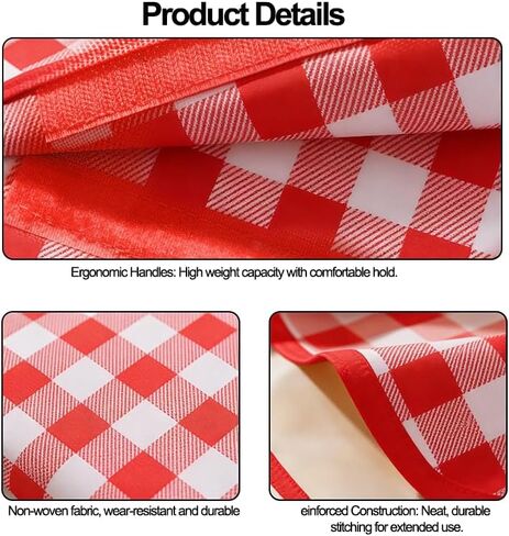 Large Picnic Outdoor Blanket, Checkered Picnic Blanket 59“x78.7" Waterproof Foldable Blankets Gingham Picnic Mat for Beach, Park, Lawn, Picnics, and Camping, Red and White in Saudi Arabia
