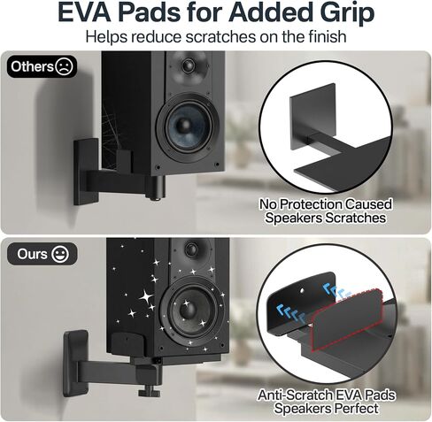 Heavy Duty Speaker Wall Mounts Compatible with Sony SS-CS5/SS-CS5M2/SS-CS8, Adjustable Dual Side Clamp Large Wall Mounts for Sony Speakers, Fits 5–11" Wide Speakers, WR Cable Ties, Hold Up to 55Lbs in Saudi Arabia