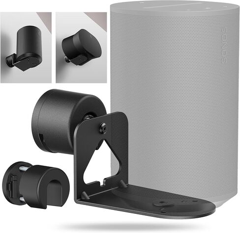 Adjustable Wall Mount for Sonos Era 100 & Era 300 – 30° Tilt & Swivel Speaker Bracket for Flexible Placement (Black, 1 Pack) in Saudi Arabia
