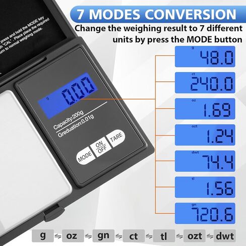 Konohan 4 Pack Portable Digital Arrow Scale – High-Precision 200g/0.01g with Arrow Holder, 50g Calibration Weight & Velvet Bag，Batteries Not Included in Saudi Arabia