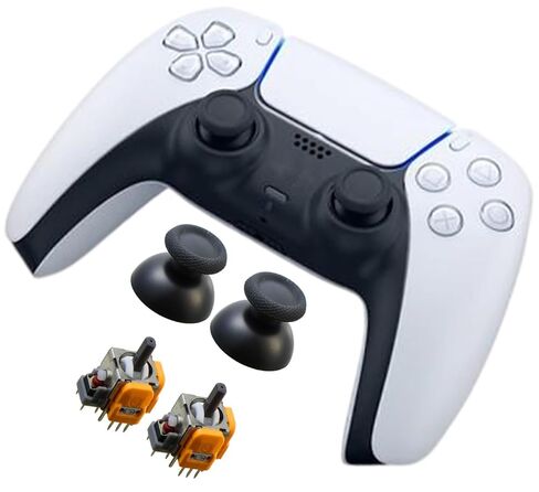 Hall Effect PS5 Joystick Replacement Kit for DualSense & DualSense Edge Controllers - Fix Stick Drift, Repair Broken or Loose Sticks with Repair Modules and Thumbstick Caps, Upgrade for PS5 Controller (4-Pack, Soldering Required) in Saudi Arabia