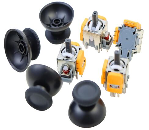 Hall Effect PS5 Joystick Replacement Kit for DualSense & DualSense Edge Controllers - Fix Stick Drift, Repair Broken or Loose Sticks with Repair Modules and Thumbstick Caps, Upgrade for PS5 Controller (4-Pack, Soldering Required) in Saudi Arabia
