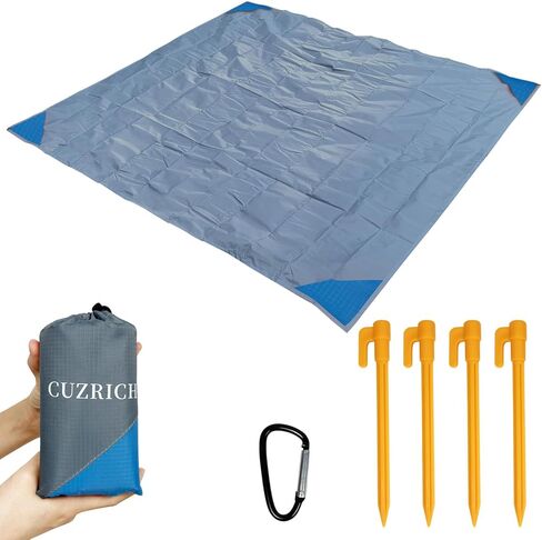 Beach Blanket Waterproof Sandproof Beach Mat 55" X 60" / 5' X 5' for 1-2 Adults Quick Drying Outdoor Picnic Mat Beach Accessories for Travel, Camping, Hiking in Saudi Arabia
