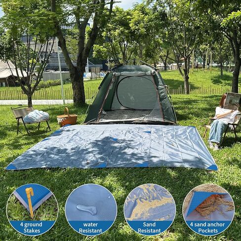 Beach Blanket Waterproof Sandproof Beach Mat 55" X 60" / 5' X 5' for 1-2 Adults Quick Drying Outdoor Picnic Mat Beach Accessories for Travel, Camping, Hiking in Saudi Arabia