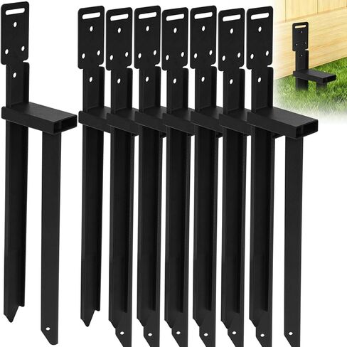Ertuohg 2/4/8 PCS Ground Anchors, Fence Post Repair Kit Mobile Home Anchors, Stable Twin-Stake Carport Anchors, Heavy Duty Earth Anchor for Swing Set, Shed, Fence, Tent in Saudi Arabia