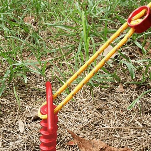 10 Pcs Outdoor Multi-Function Tent Stakes, Spiral Windproof Ground Nails, Essential for Camping, Road Trip, Picnic & Outdoor Activities (red,10) in Saudi Arabia