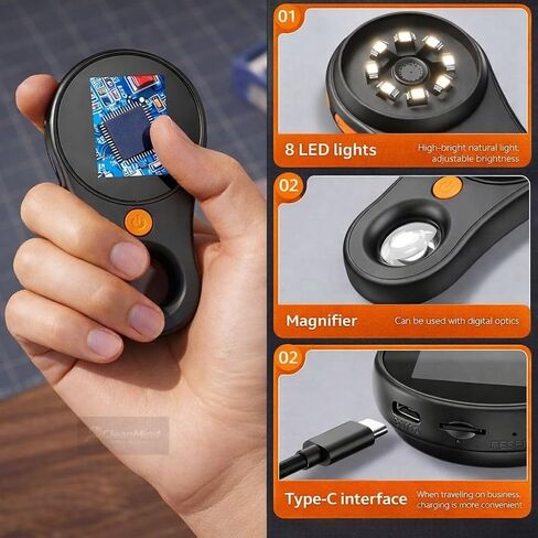 Digital Microscope 500x with 2.0" IPS Screen, Magnifying Glass, Coin Microscope, Trichome Microscope, USB Connection, Ideal for Electronics, Jewelry, Coin Collectors and Kids in Saudi Arabia