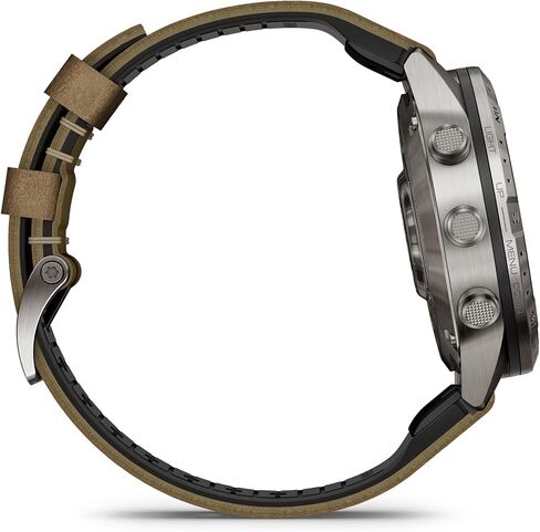 Garmin MARQ Adventurer (Gen 2) Smartwatch, Titanium Case, Sapphire Lens, AMOLED Display, Outdoor Navigation, Leather/FKM Strap + Silicone Band, 010-02648-30 (Renewed) in Saudi Arabia