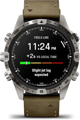 Garmin MARQ Adventurer (Gen 2) Smartwatch, Titanium Case, Sapphire Lens, AMOLED Display, Outdoor Navigation, Leather/FKM Strap + Silicone Band, 010-02648-30 (Renewed) in Saudi Arabia