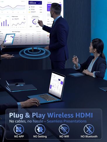 Wireless HDMI Display Dongle Adapter, 4K Decode & 1080P@60Hz Wireless Casting for iPhone/iPad/MacBook to TV/Monitor/Projector, Plug & Play Portable HDMI Extender Support AirPlay in Saudi Arabia