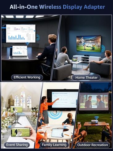 Wireless HDMI Display Dongle Adapter, 4K Decode & 1080P@60Hz Wireless Casting for iPhone/iPad/MacBook to TV/Monitor/Projector, Plug & Play Portable HDMI Extender Support AirPlay in Saudi Arabia