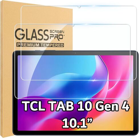 واقي شاشة مكون من قطعتين لجهاز TCL TAB 10 Gen 4 Android Tablet، زجاج مقسى بصلابة 9H لجهاز TCL TAB 10 Gen 4 10.1 بوصة، مقاوم للخدش، واقي شاشة عالي الدقة in Kuwait