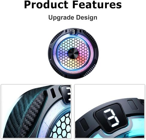 External Cooling Fans for ipad/Surface pro, Compatible for Steam Deck,Universal Radiator with Temperature Display for Mobile Gaming,Tiktok Live Streaming-Black in Saudi Arabia