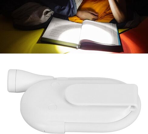 Jeanoko Mini Clamp/Holder On Lamp Flexible Neck USB Rechargeable Reading Light for Travel Camping, White in Saudi Arabia