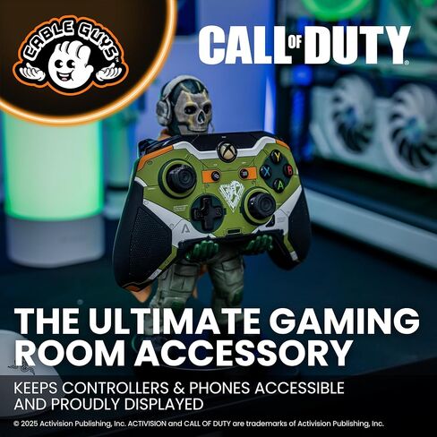 8" Ghost Call of Duty: Warzone Cableguy Gaming Controller Phone Holder Stand - compatible with Xbox, Play Station, Nintendo Switch and most smartphones (Electronic Games) in Saudi Arabia