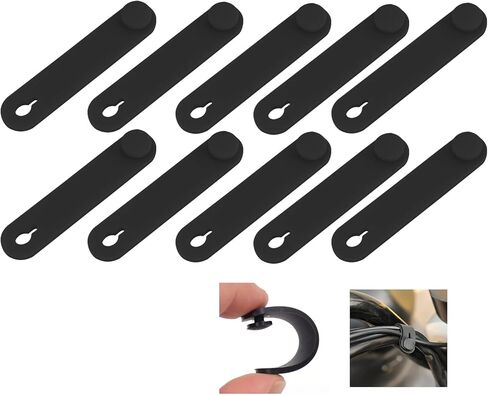 Universal 10PCS Rubber Cable Ties, 12x70mm Wire Management Straps - For Motorcycle, Car, Mechanical, Household, Charger Cables, Tubing, Throttle & Clutch Cables in Saudi Arabia