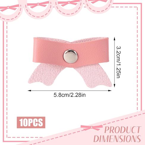 10pcs Pink Bow Cord Organizers, PU Leather Cable Holder Straps Bowknot Electronic Device Cord Management Ties for Storing Chargers and Earphones in Saudi Arabia