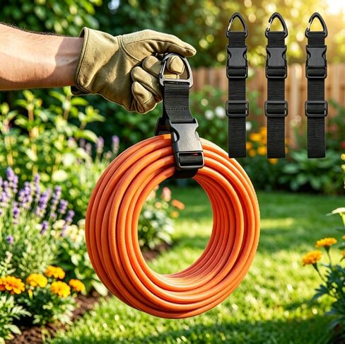3pcs Adjustable Garden Hose Straps for Home Use Heavy Duty Extension Ties Multifunctional Cable Organizing Straps Hose Hanging Ropes in Saudi Arabia