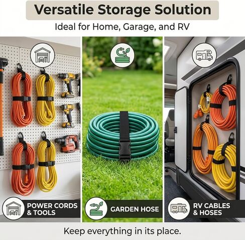 3pcs Adjustable Garden Hose Straps for Home Use Heavy Duty Extension Ties Multifunctional Cable Organizing Straps Hose Hanging Ropes in Saudi Arabia