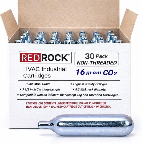 16 Gram CO2 Cartridges Unthreaded - For Gallo Drain AC Line Cleaner 30 Pack in Saudi Arabia