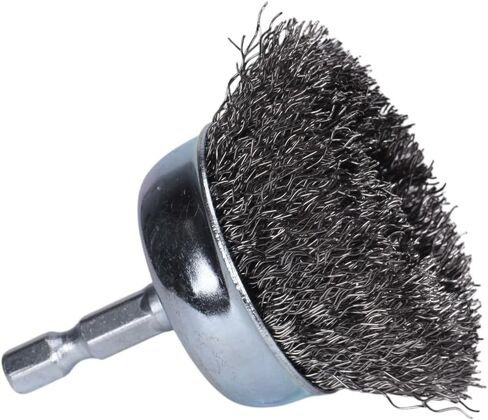 Century Drill & Tool 76221 Drill Cup Wire Brush, 2-3/4" Coarse & Crimped | 1/4" shank, 0." wire diameter, cuts steel & metal, heat and rust resistant coating in Kuwait