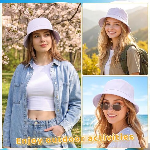 16 PCS Sublimation Bucket Hats Bulk White DIY Summer Sublimation Blank Hat Bucket Hats for Men Women Adults Travel Fishing Outdoor Sports in Saudi Arabia