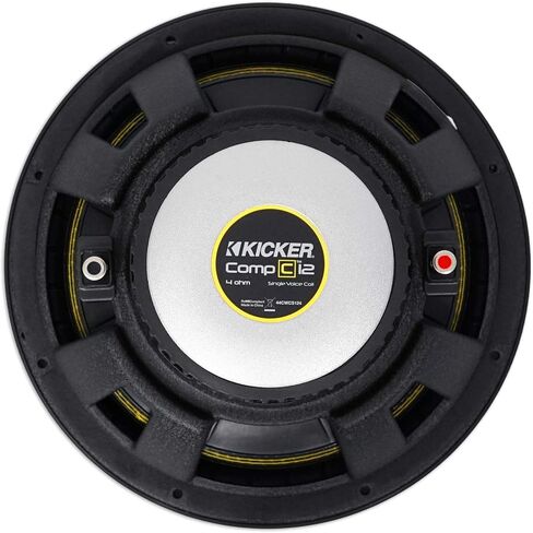 KICKER 44CWCS124 CompC 12" 600 Watt Single 4-Ohm Car Audio Subwoofer Sub CWCS124 (Renewed) in Saudi Arabia