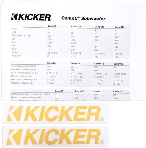 KICKER 44CWCS124 CompC 12" 600 Watt Single 4-Ohm Car Audio Subwoofer Sub CWCS124 (Renewed) in Saudi Arabia