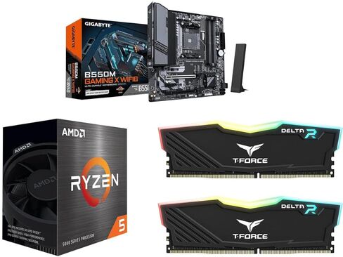 مجموعة ذاكرة وحدة المعالجة المركزية للوحة الأم Newegg - حزمة B550M Gaming X WIFI6 مع Ryzen 5 5500 وTF3D416G3200HC16FDC01 in Kuwait