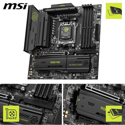 اللوحة الأم MSI MAG B850M Mortar WiFi، mATX - تدعم معالجات AMD Ryzen 9000/8000 / 7000، AM5-60A SPS VRM، DDR5 Memory Boost 8200+ MT/s (OC)، PCIe 5.0 x16، M.2 Gen5، Wi-Fi 7، 5G LAN (متجدد) in Kuwait