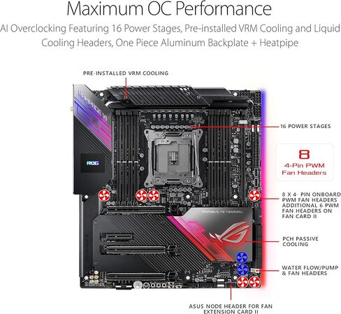 ASUS ROG Rampage VI Extreme Encore, X299 LGA 2066 E-ATX Gaming Motherboard for Intel® Core™ X-Series Processors with Aura Sync RGB Lighting in Saudi Arabia