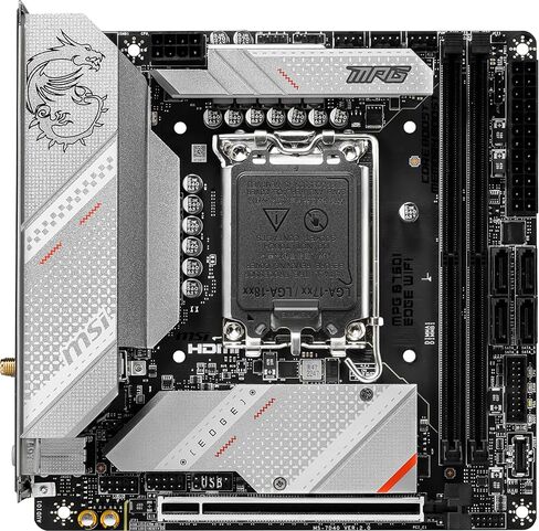 اللوحة الأم للألعاب MSI MPG B760I Edge WiFi (تدعم معالجات Intel من الجيل 12/13، LGA 1700، DDR5، PCIe 5.0، M.2، 2.5 جيجابت في الثانية LAN، USB 3.2 Gen2، Wi-Fi 6E، Mini-ITX) (متجدد) in Kuwait