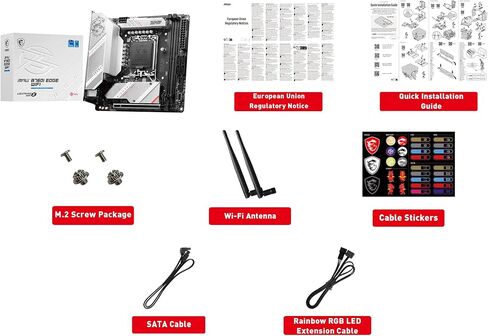 اللوحة الأم للألعاب MSI MPG B760I Edge WiFi (تدعم معالجات Intel من الجيل 12/13، LGA 1700، DDR5، PCIe 5.0، M.2، 2.5 جيجابت في الثانية LAN، USB 3.2 Gen2، Wi-Fi 6E، Mini-ITX) (متجدد) in Kuwait