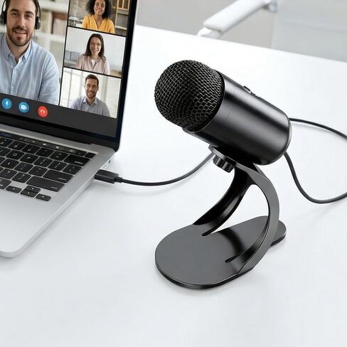 Plug-and-Play USB-C Condenser Microphone | Noise Cancel, Large Diaphragm | for Gaming, Streaming, Teaching, Podcasting | Easy Setup in Saudi Arabia