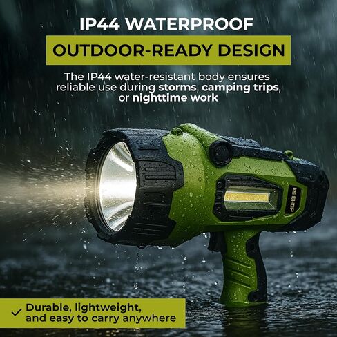 Camping Lantern Rechargeable - Led Spotlight Flashlight 90,000LM With 10,000mAh (6 To 12 Hours Of Runtime) - Usb-c Fast Charging- Outdoor Handheld Spotlight For Camping, Flash Lights For Emergency in Kuwait