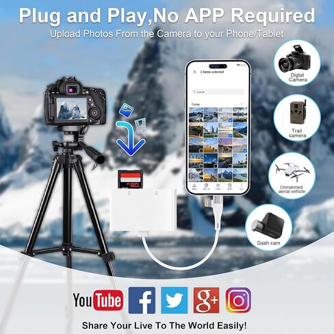 Memory Stick Pro Duo Adapter for Lightning/USB-C - 4-in-1 Multi Memory Card Reader for SD/Micro SD/MS/xD-Picture Cards, Sony Memory Stick Pro Duo Reader OTG Adapter, Plug & Play for iPhone/Android/PC in Saudi Arabia