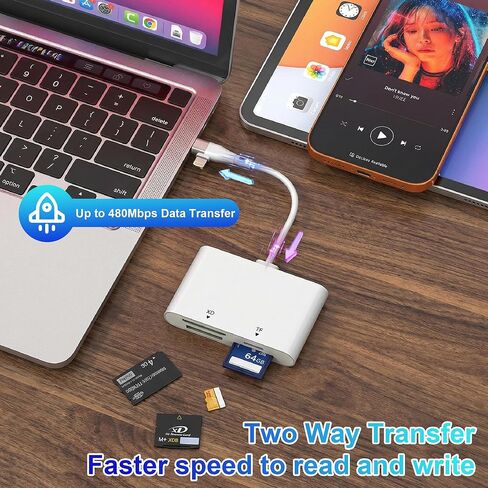 Memory Stick Pro Duo Adapter for Lightning/USB-C - 4-in-1 Multi Memory Card Reader for SD/Micro SD/MS/xD-Picture Cards, Sony Memory Stick Pro Duo Reader OTG Adapter, Plug & Play for iPhone/Android/PC in Saudi Arabia