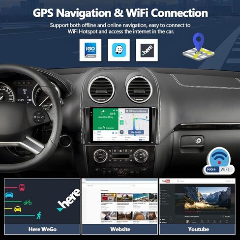 2G+64G Stereo للسيارة لـ Mercedes Benz M GL Class W164 X164 ML280 ML350 ML500 GL320 GL350 GL450 ، Carplay Android Auto ، 9 "شاشة تعمل بنظام Android 13 مع GPS Bluetooth FM Camera in Saudi Arabia