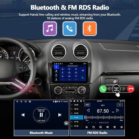 2G+64G Stereo للسيارة لـ Mercedes Benz M GL Class W164 X164 ML280 ML350 ML500 GL320 GL350 GL450 ، Carplay Android Auto ، 9 "شاشة تعمل بنظام Android 13 مع GPS Bluetooth FM Camera in Saudi Arabia