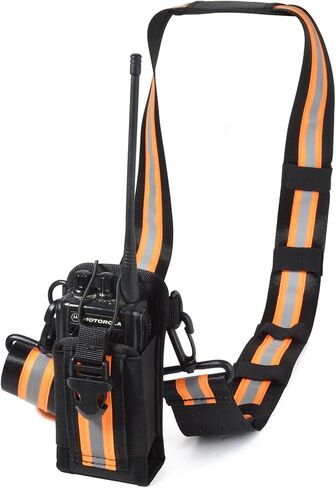 Reflective Tactical Shoulder Strap with Quick-Release Radio Holster – Adjustable, Universal Fit for Motorola, Kenwood, BaoFeng & More, for Outdoor, Security, Industrial Use in Saudi Arabia