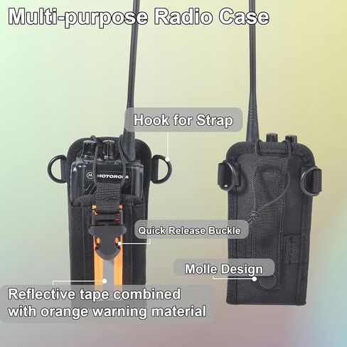 Reflective Tactical Shoulder Strap with Quick-Release Radio Holster – Adjustable, Universal Fit for Motorola, Kenwood, BaoFeng & More, for Outdoor, Security, Industrial Use in Saudi Arabia