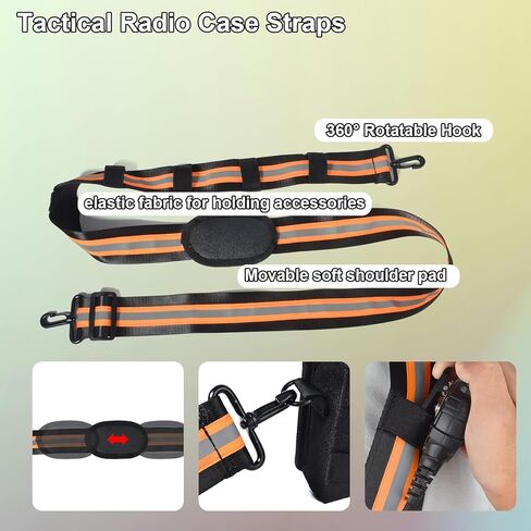 Reflective Tactical Shoulder Strap with Quick-Release Radio Holster – Adjustable, Universal Fit for Motorola, Kenwood, BaoFeng & More, for Outdoor, Security, Industrial Use in Saudi Arabia