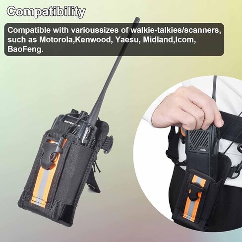 Reflective Tactical Shoulder Strap with Quick-Release Radio Holster – Adjustable, Universal Fit for Motorola, Kenwood, BaoFeng & More, for Outdoor, Security, Industrial Use in Saudi Arabia