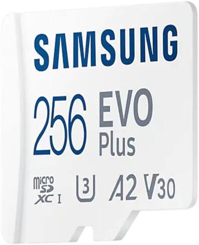 بطاقة ذاكرة Samsung Evo Plus microSD SDXC U3 فئة 10 A2 بسرعة 130 ميجابايت/ثانية مع محول SD 2021 (256 جيجابايت) in Kuwait