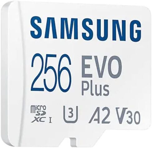 بطاقة ذاكرة Samsung Evo Plus microSD SDXC U3 فئة 10 A2 بسرعة 130 ميجابايت/ثانية مع محول SD 2021 (256 جيجابايت) in Kuwait