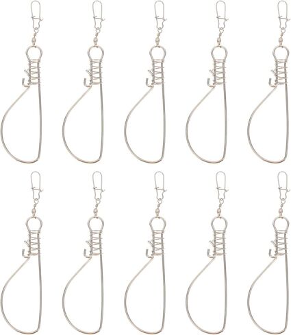 BESPORTBLE 10Pcs Fishing Stringer: Fish Lock Knot, Stainless Steel Fish Stringer Clip, Heavy Duty Wire Rope Lock Cable for Outdoor Fishing in Saudi Arabia